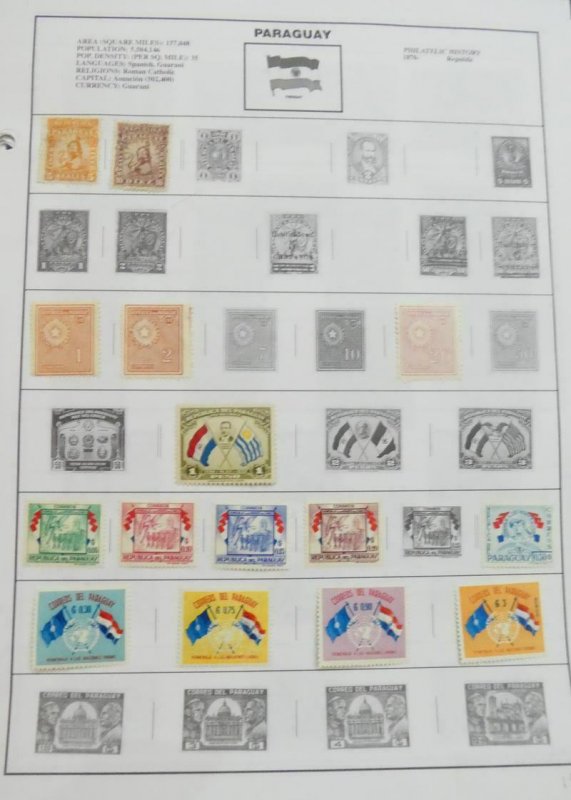 EDW1949SELL : PARAGUAY Mint & Used collection of 380 all different on album pgs