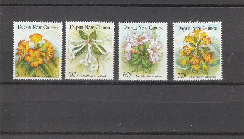 Papua New Guinea  Scott#  703-6  MNH  (1989 Rhododendrons)