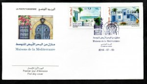 2018- Tunisia- Euromed- Houses of the Mediterranean, Joint & common issue- FDC 