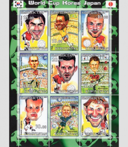 Kyrgyzstan 2001 SOCCER PLAYERS CARICATURE Sheet Perforated Mint (NH)