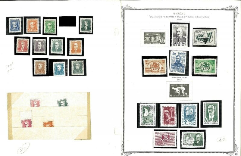 Brazil 1940-1957 MNH & Hinged in Mounts on Remaindered Scott Spec. Pages