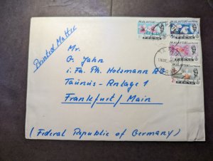 1966 Malaysia Cover and Cover Tapah Perak to Frankfurt am Main Germany