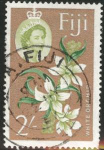 FIJI Scott 184 used 1962 QE2 2sh stamp