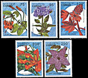 Congo 1016-1020, MNH, Wild Flowers