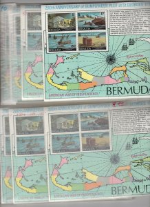 Bermuda 1975 Gunpowder Plot Wholesale 100 Sets + 100 Souvenir Sheets MNH CV$600+