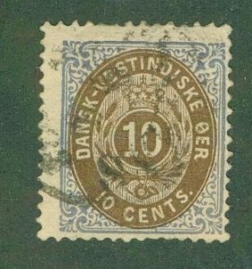 DANISH WEST INDIES 10 USED CV $34.00 BIN $8.00