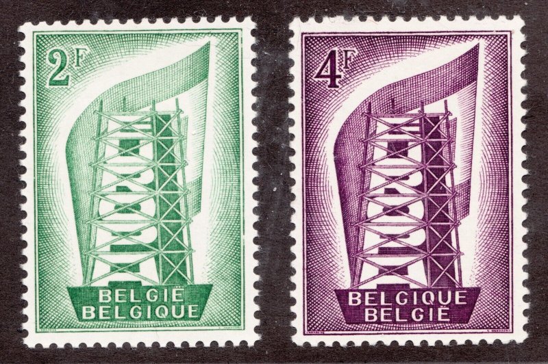 1956 Belgium Belgie Belgique Sc #496-97 Europa 2f 4f - MH stamps Cv $9