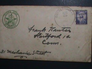 ​UNITED STATES-1957 SC#1035 CLOWN CLUB COVER- LIBERTY STAMP ON FANCY CANCEL VF