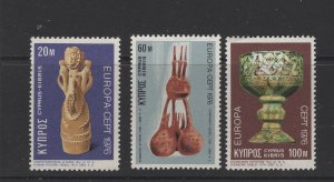 Cyprus #445-47 (1976 Europa Ancient Artifacts set) VFMNH CV $2.75