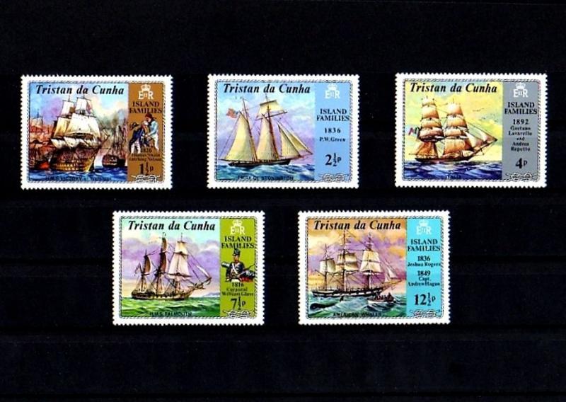 TRISTAN DA CUNHA - 1971 - SAILING SHIPS - ISLAND FAMILIES - 5 X MINT - MNH SET!