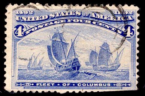 US Stamp #233 4c Columbian USED SCV $8.00