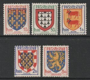 France 659-63 Coats of Arms mnh