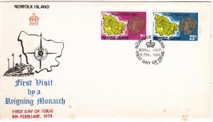 Norfolk Island 172-173 Set FDC Royal Visit, Maps (A)