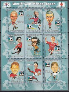 Kyrgyzstan, 2001 Russian Local. World Cup Soccer, sheet of 9. ^