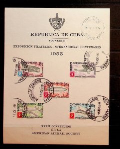 CENTRAL AMERICA Sc C126a USED SOUVENIR SHEET OF 1955 - AVIATION - (CT5)