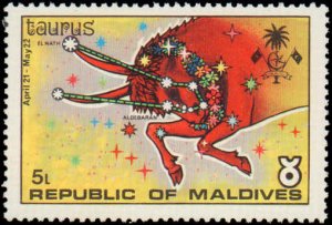 Maldive #503-514, Complete Set(12), 1974, Zodiac, Space, Never Hinged