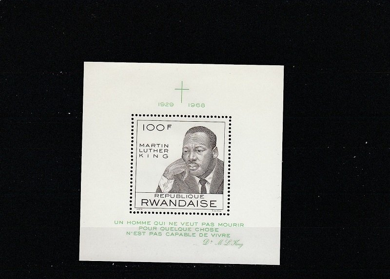 Rwanda  Scott#  255  MNH  S/S  (1968 Martin Luther King)