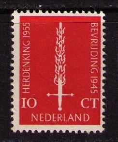 NETHERLANDS Sc# 367 MH FVF Flaming Sword 10c