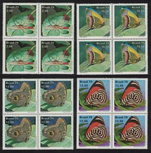 Brazil Butterflies 4v Blocks of 4 1979 MNH SG#1773-1776
