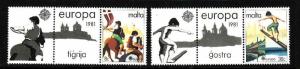 Malta-Sc#584-5-Unused NH Europa set-1981-Horses-labels-