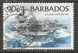 BARBADOS 882 VFU SHIP T844-8