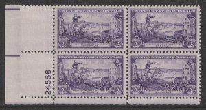 US 1003 Battle of Brooklyn 3c plate block 4 LL 24538 MNH 1951