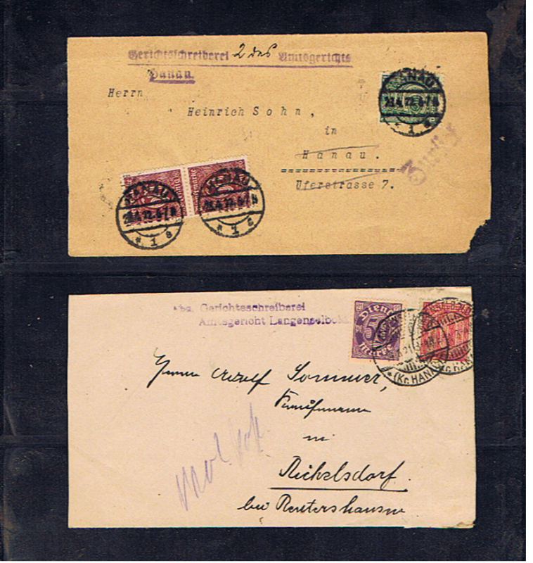 GERMANY 1921/22 COVERS WITH OFFICIAL STAMPS