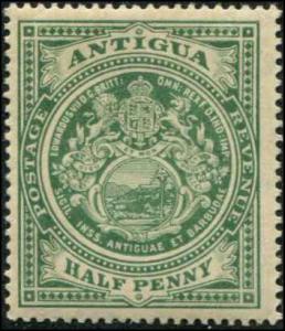 Antigua SC# 31 SG# 41 Colonial Seal 1d  WMK 3 MH TONED GUM