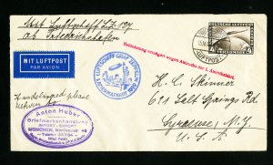 Germany Anton Huber Stamp #C35 On Flight Cover