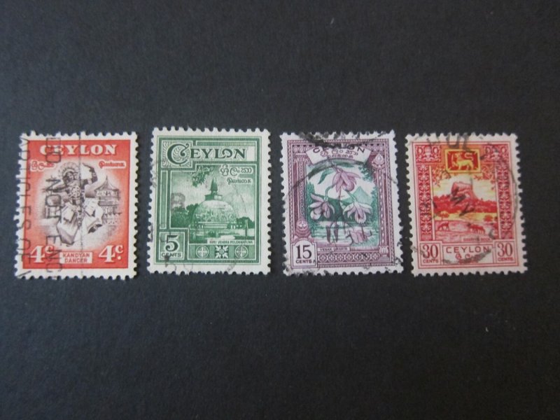 Ceylon 1950 Sc 307-310 FU