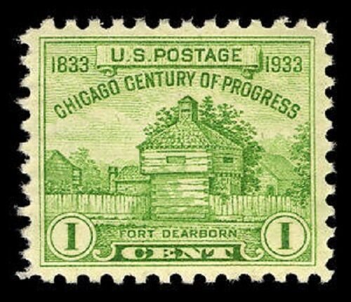 1933 1c Century of Progress, Chicago, Fort Dearborn Scott 728 Mint F/VF NH