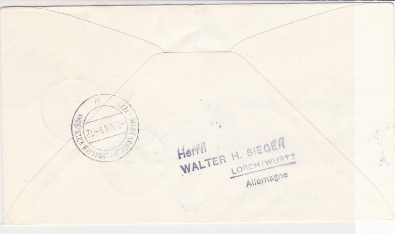 France 1961 1st Flight Paris-Hamburg Lufthansa Slogan Stamps Cover Ref 29362