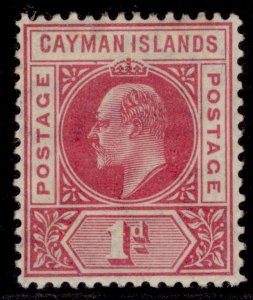 CAYMAN ISLANDS EDVII SG9, 1d carmine, M MINT. Cat £25.