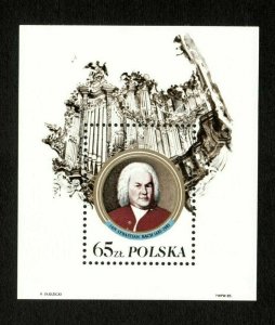 Poland 1985 - SC# 2712 - Bach, Classical Composer, Music - Souvenir Sheet - MNH