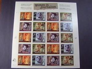 U.S.# 3665-3668(3668a)-MINT/NH--PANE OF 20--WOMEN IN JOURNALISM--2002