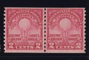 656 Line Pair VF OG previously hinged with nice color cv $ 60 ! see pic !