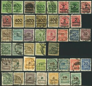 GERMANY Empire Postage Stamp Collection EUROPE 1921-1923 Used