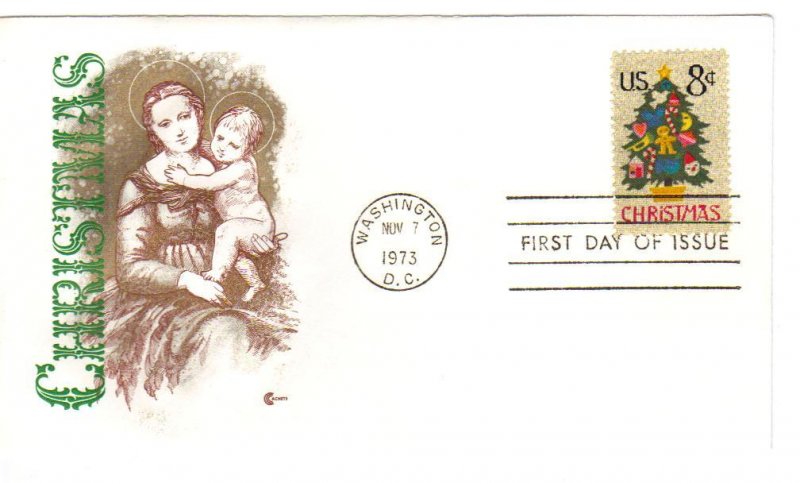 US 1508 8c Christmas Tree on FDC CCC Cachet Unaddressed ECV $18.00