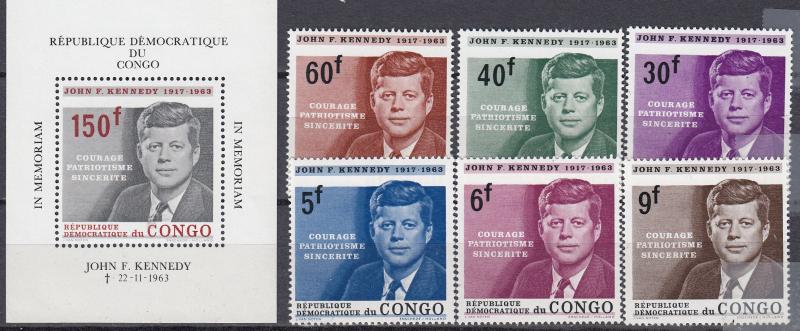 Congo, Democratic Republic - 1964 JFK Sc# 514/520 - MNH (2565)