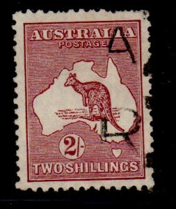 Australia Sc 99 1929 2/  red brown Kangaroo stamp used