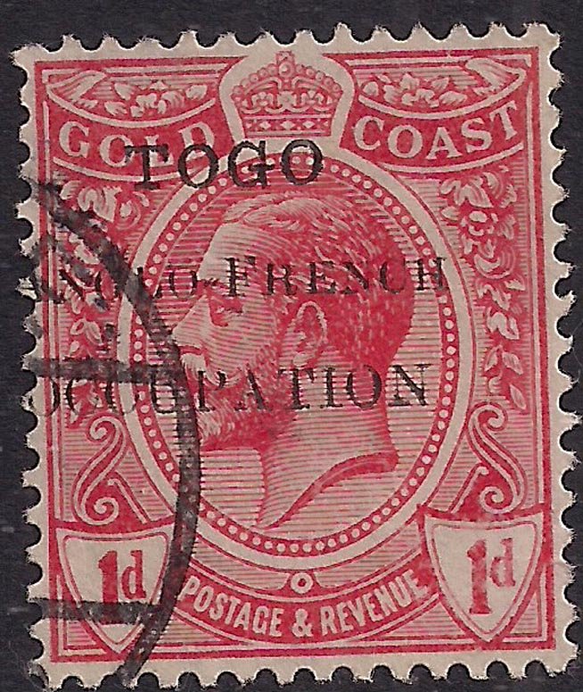 Toga 1915 KGV 1d Red Anglo French Ovpt SG H35  ( J916 )