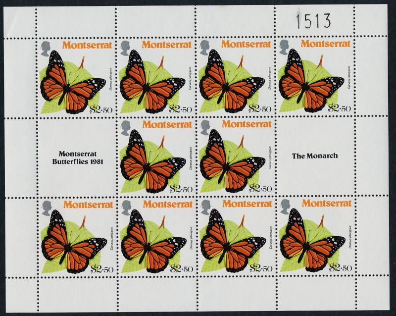 Montserrat 441-4 Sheets MNH Butterflies