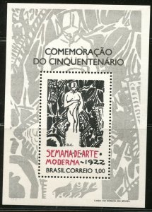 BRAZIL Sc#1222 1972 Modern Art Week Souvenir Sheet Complete Mint Hinged