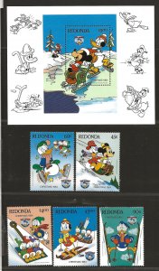 ANTIGUA REDONDA - STAMP WORLD #163-67   FVF/MNH