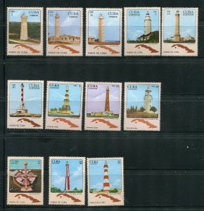 Cuba 2363-65, 2440-42, 2553-55, 2614-16 Lighthouse Stamp Set MNH