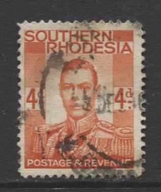 Southern Rhodesia- Scott 45 - KGVI - Definitive -1937 -FU- Single 4d Stamp