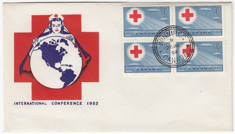 CANADA FIRST DAY COVER #317 RED CROSS CONFERENCE, LOT OF 3