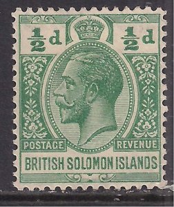 British Solomon Islands 1922 KGV 1/2d Green MM SG 39 ( K33 )