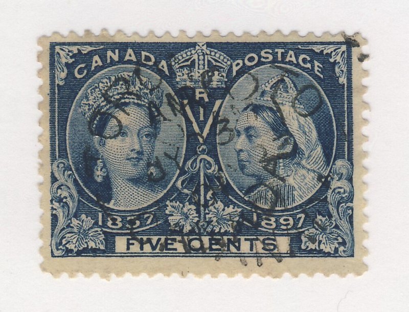 Canada Victoria Jubilee Used Stamp #54-5c Used SON F/VF Guide Value = $40.00