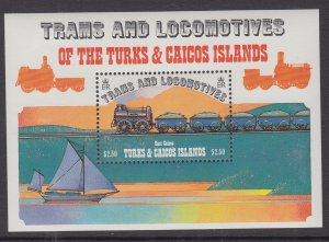 Turks and Caicos 554 Train Souvenir Sheet MNH VF